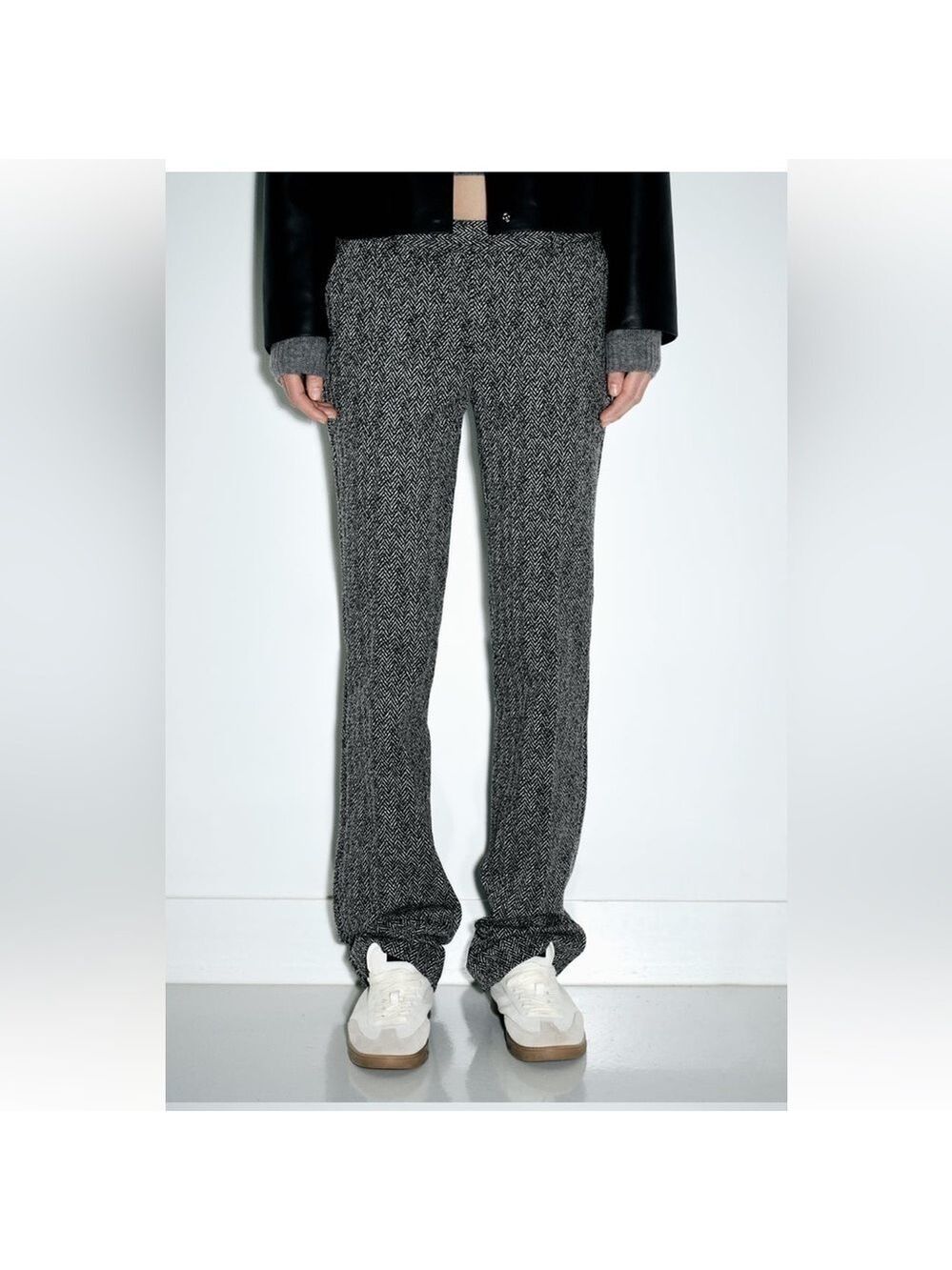 ZARA STRAIGHT LEG HERRINGBONE PANTS
WHITE BLACK SZ L - Picture 4 of 13